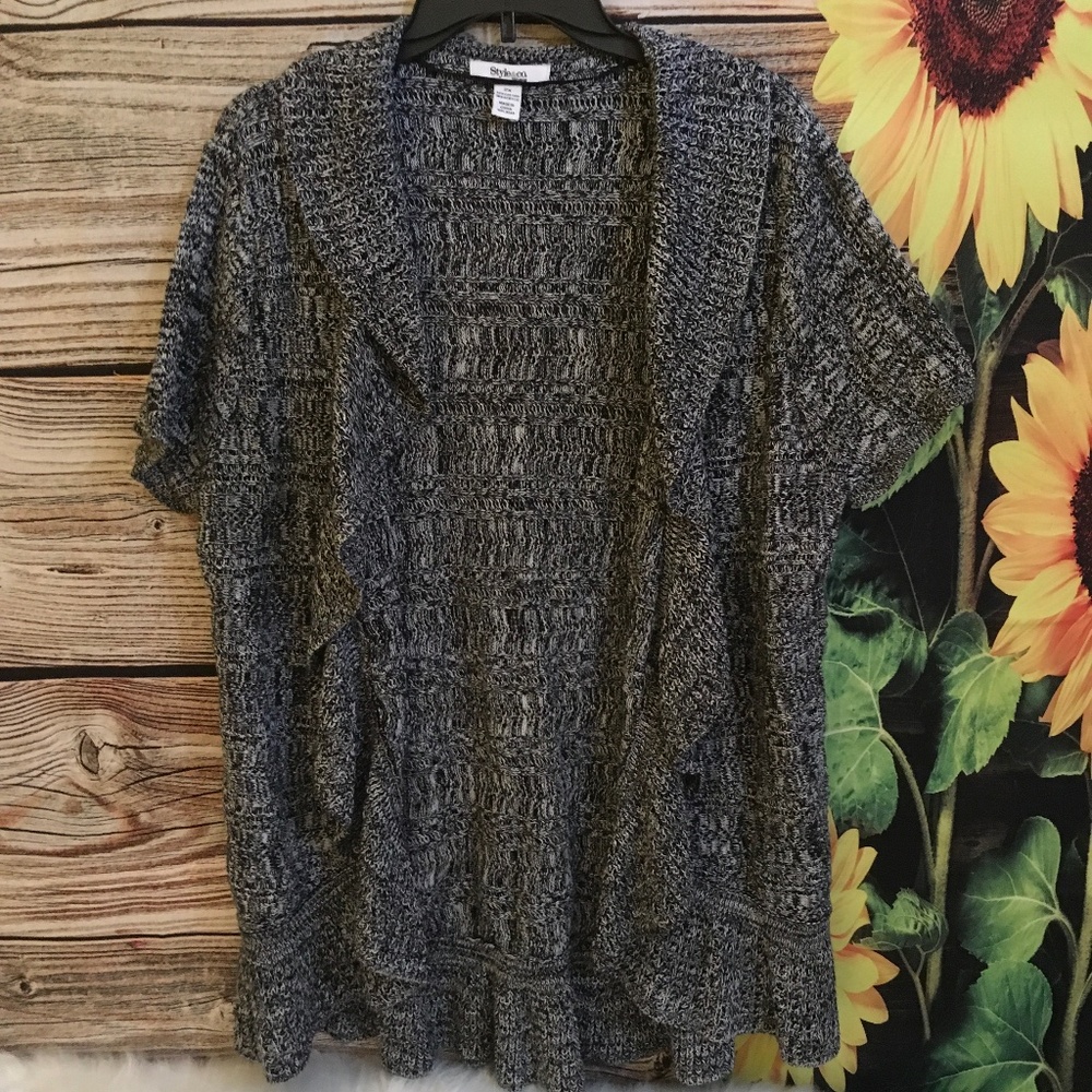 Style & Co, ruffled/draped cardigan